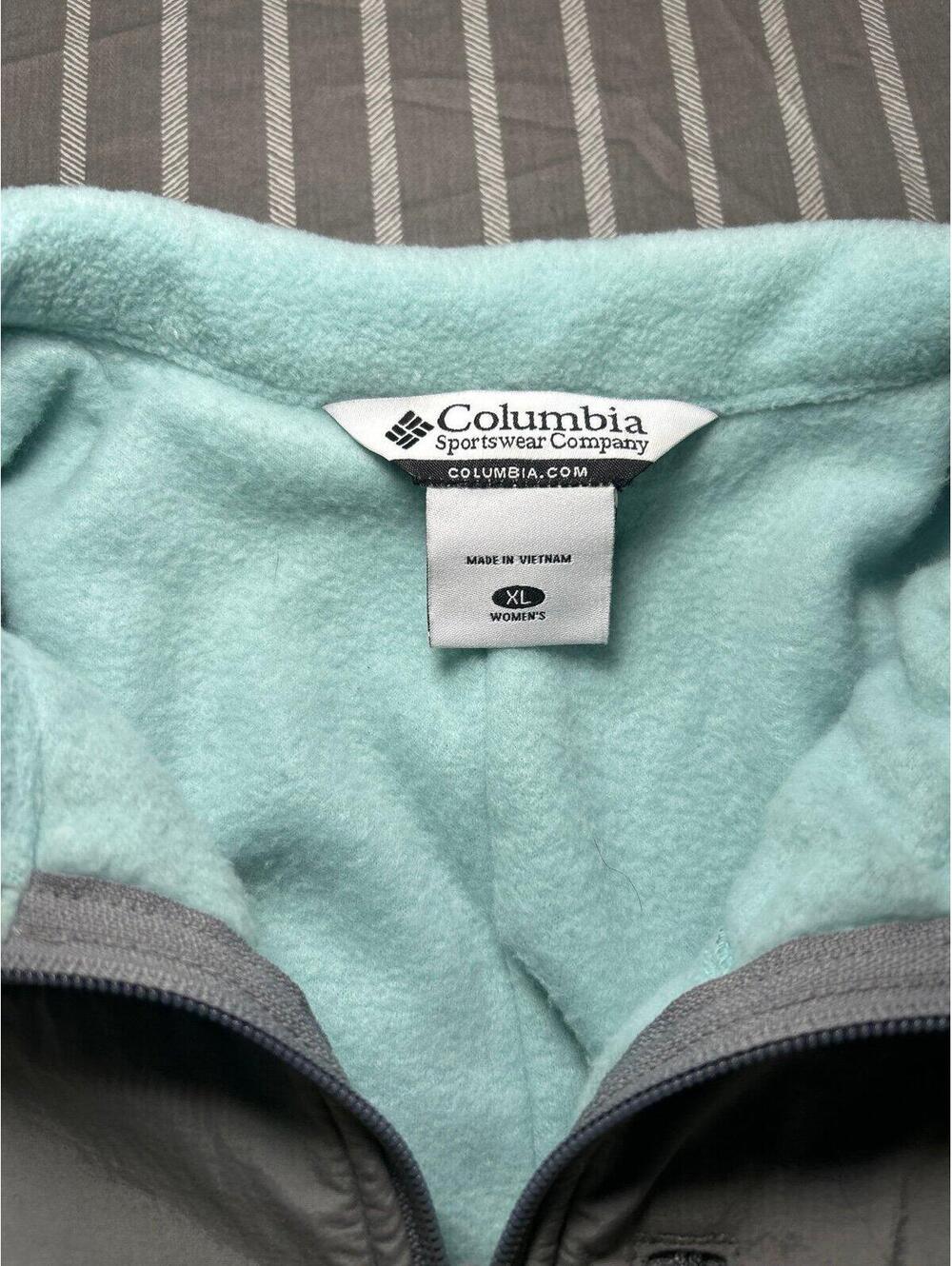 Columbia Women's light teal fleece zip up jacket size XL